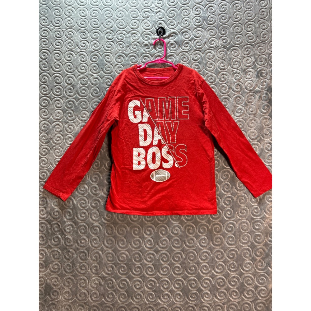 The Children's Place Red Long Sleeve Game Day Boss Football T Shirt Kids L 10 12